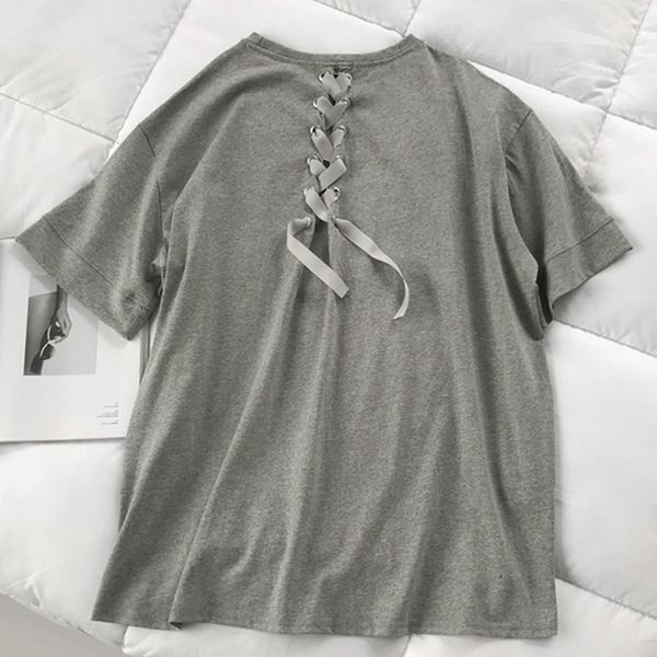 

women's plus size tshirt 6xl 150kg gray black t shirts o neck short sleeve casual big women banage shirt 230705