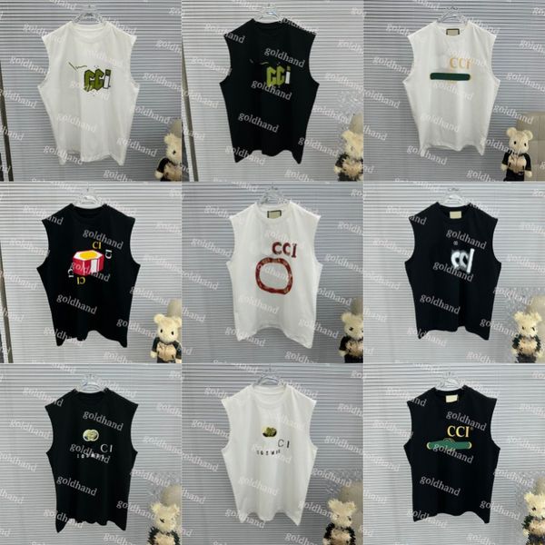 

sleeveless t shirt cotton underwear designer mens tank summer loose vest gu outdoor street, Black;white