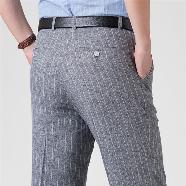 

men's pants summer men business thin silk suit dress male classic breathable office formal trousers for clothing big size 230705, Black