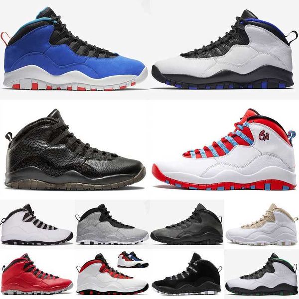

men tinker cement jumpman 10 10s basketball shoes black white desert camo gs fusion red smoke grey powder blue trainers men sneakers sports