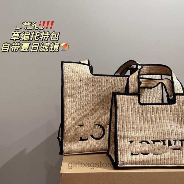 

large bag label bags lady girl summer totes embroidery designer woven shopping spain capacity beach loewsbag vacation portable y7xu