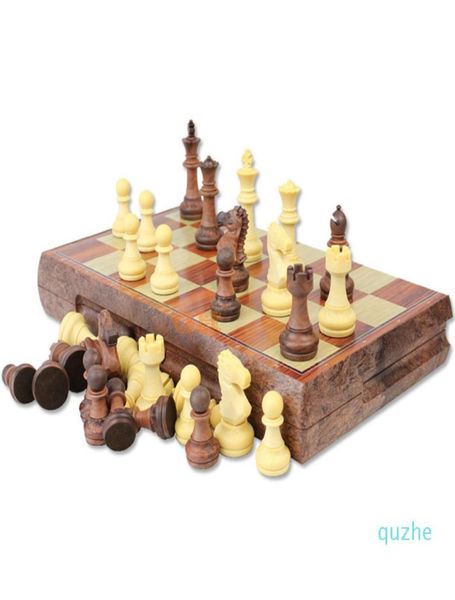 

international chess checkers folding magnetic highgrade wood wpc grain board chess game english version mlxlsizes8279326