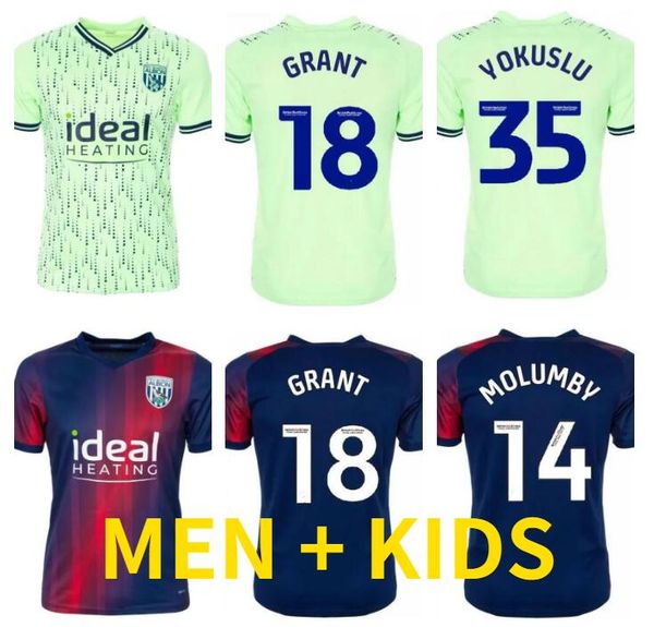 

2023 2024 west bromwich brom soccer jerseys 23 24 albion amiseta de futbol robson kanu robinson grant mowatt men kids kit socks full sets je, Black;yellow