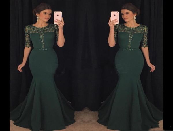 

2017 chic dark green evening dresses kaftan abaya middle east saudi arabia indian lady mermaid prom dresses dress for party wear p7578213, Black