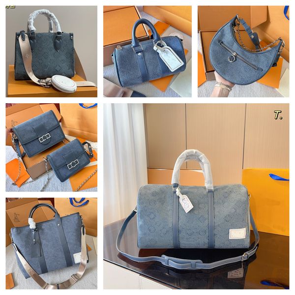 

designer women men bag designer denim onthego handbags keepall shoulder travel bag purses large capacity shopping bag totes travel fashion s