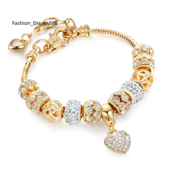 

fashion jewelry 2023 new arrival selling 18 k gold austrian crystal rhinestone star love heart charm bracelet, Silver
