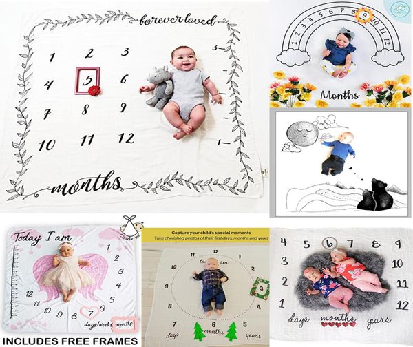 

40 styles baby letter flower print blankets creative soft newborn wrap swaddling fashion baby milestone blankets pography backd6010195