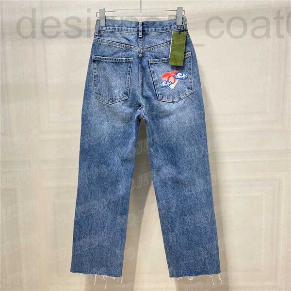 

women's plus size pants designer denim for women embroidered letter jeans girl casual long pant ins fashion street style trousers women, Black