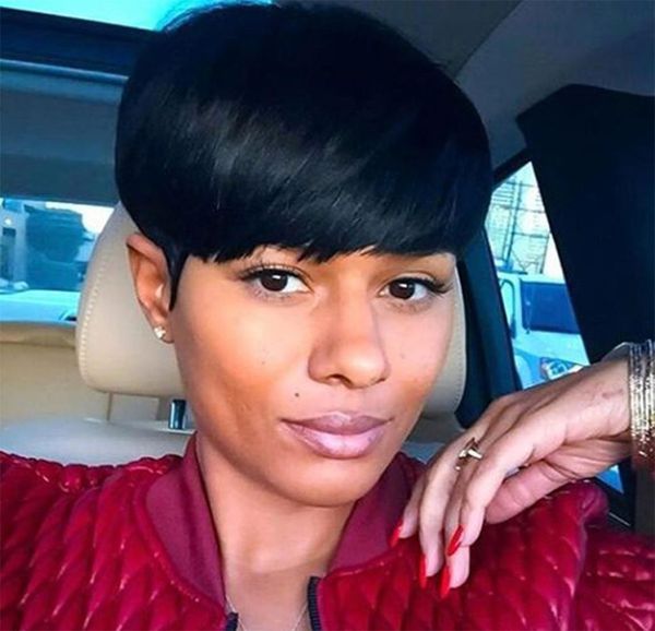 

2020 new amazon selling wig european and american fashion high temperature silk women039s short oblique bangs short straigh1283594, Black