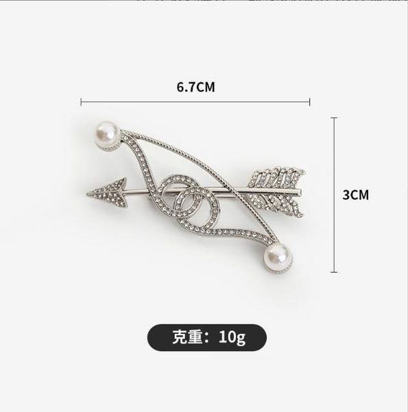 

fashion designer letters brooch women crystal rhinestone pearl broochs temperament simple ladies party jewelry accessories 20style, Gray