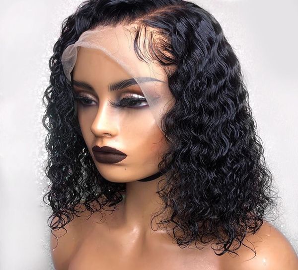 

13x4 lace front human hair wigs for black women bob curly wig brazilian remy hair bleached knots pre plucked with baby hair new6494999