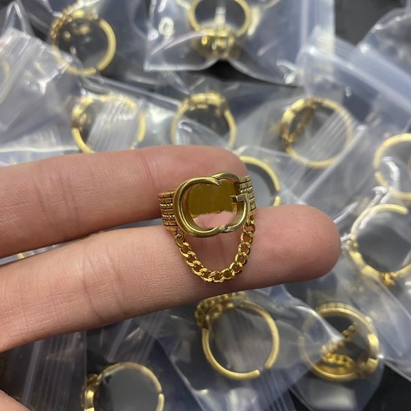 

designer branded jewelry rings womens gold silver plated copper finger adjustable ring women love charms wedding supplies luxury accessories