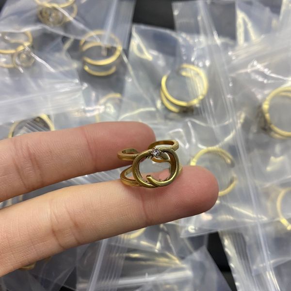 

designer branded jewelry rings womens gold silver plated copper finger adjustable ring women love charms wedding supplies luxury accessories