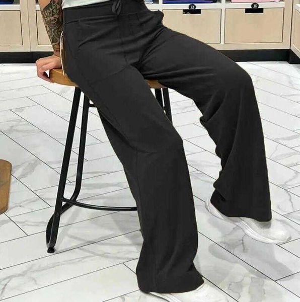 

lu-80010 throwback wide leg yoga pants women's fitness gym leggings hip lifting elastic sports flare pant, White;red
