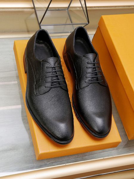 

2023 mens dress shoes brand formal designer flats men genuine leather business wedding office party formal oxfords size 38-44, Black