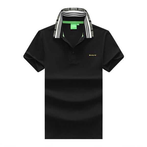 

fashion men's polo designer hugo logl boss polos short sleeve shirt luxury collar letter casual business embroidery t-shirt wpah, White;black