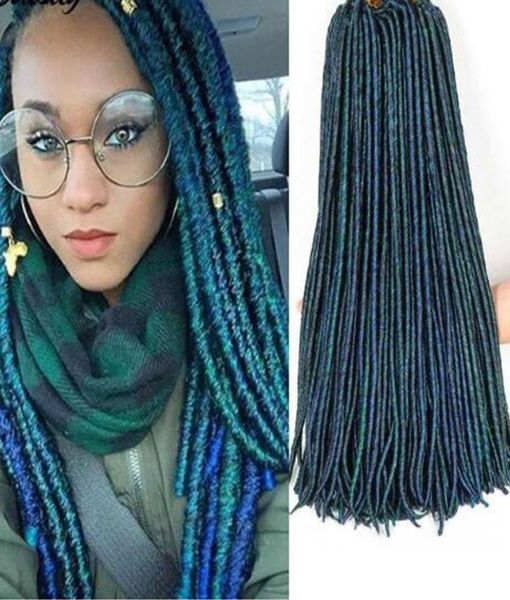 

faux locs crochet hair extension synthetic dreadlocs jumbo braid hair crochet goddess locs green braiding hair 18quot 24rootspa1421283, Black