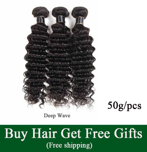 

raw indian virgin hair vendors water wave human hair weaves bundles brazilian peruvian malaysian remy hair extensions deep w8759531, Black