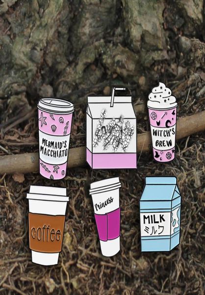 

cup enamel pin coffee life lovers badge brooch lapel pin denim jeans shirt bag cartoon jewelry creative gift for friends7488480, Blue