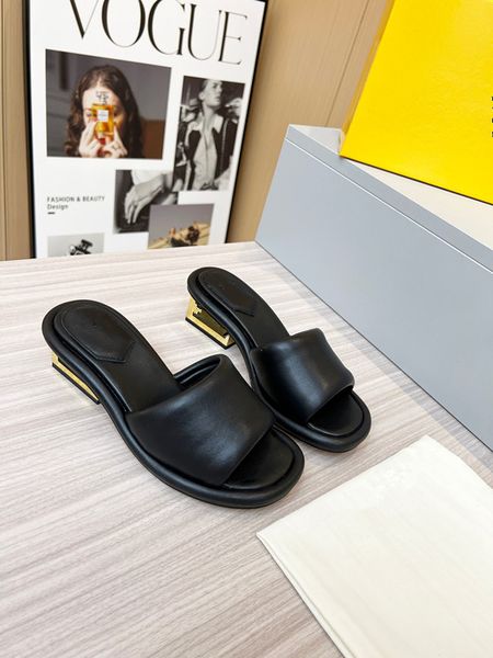 

luxury brand designer sandal leather women h slippers flat fashion summer beach slip-on slipper lady slides slider with box 0702, Black