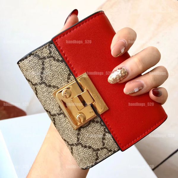 

fashion cowhide wallet for women short multi function genuine leather card holders zipper coin purse money clip small wallets, Red;black