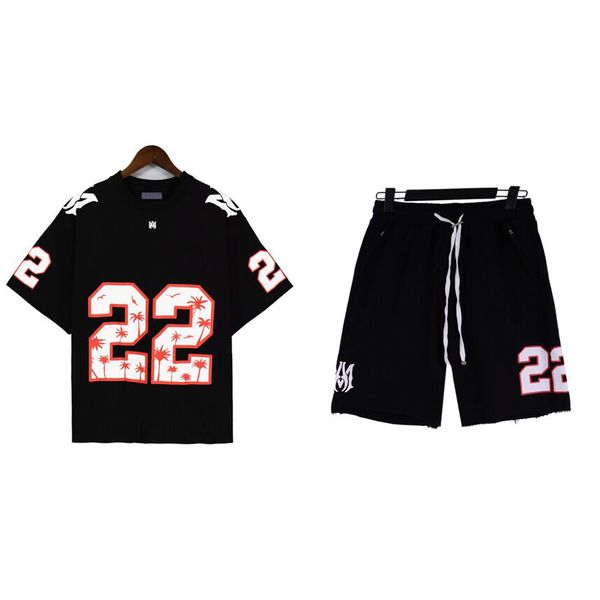 

men's plus size shorts short sleeve summer alphabet high street t-shirt shorts loose drawstring casual men's sweatpants beachwear