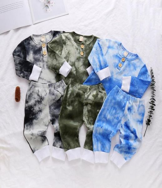 

baby designer clothes tie dyeing toddler boy pants 2pcs sets long sleeve children girl outfits boutique baby clothing 3 color8310396, White