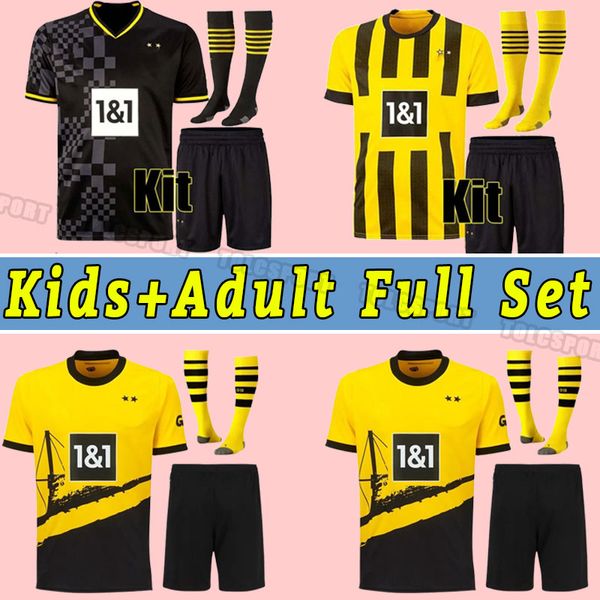 

reus 23/243 dortmund soccer jerseys 2023 2024 football shirts bellingham reyna brandt emre can haller guerreiro hazard hummels men kids kit, Black;yellow