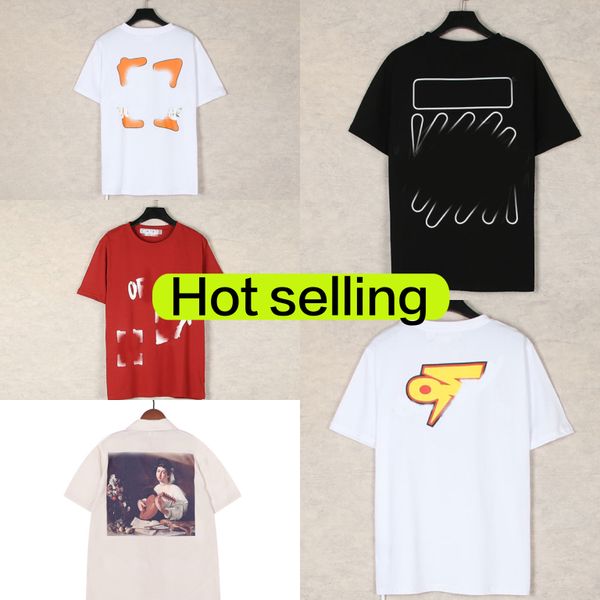 

2023 famous brand new style designer t shirt man's and women's summer white short sleeve t-shirt loose trend mens womens selling o, White;black