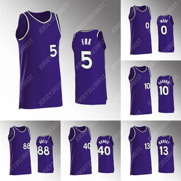 

2023-24 season new jersey 13 de'aaron fox 10 keegan murray basketball jersey 5 domantas sabonis king malik monk harrison barnes kevin h, Black;red
