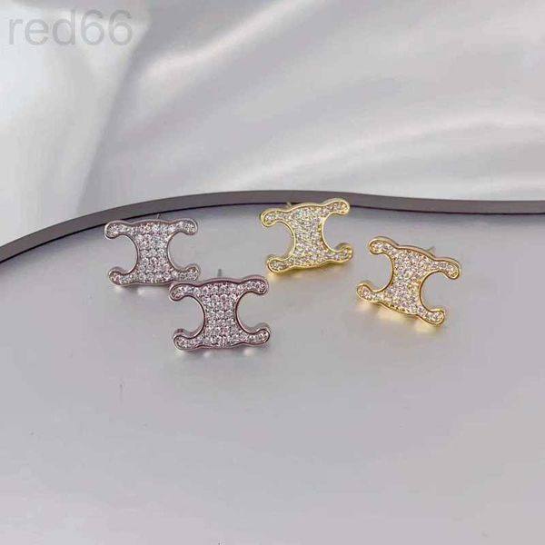 

charm designer 2023 new full diamond arc de triomphe earrings light luxury and small style women's french r9hz, Golden