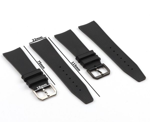 

22mm natural black rubber silicone waterproof watchband for iwc iw323101 watch strap pin buckle3942741, Black;brown
