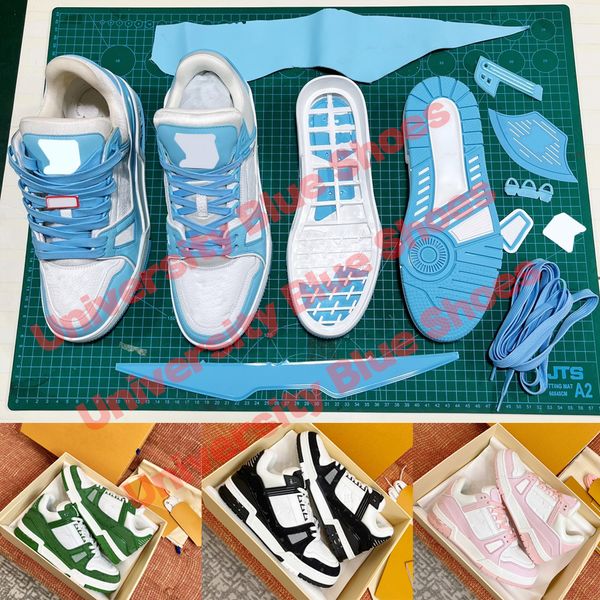 

trainer sneaker designer casual shoes logo embossed triple denim low mens leather sneakers factory outlet women fashion trainers with box si, Black