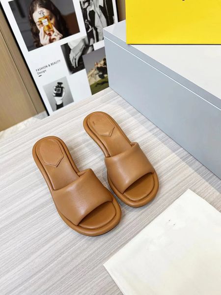 

luxury brand designer sandal leather women h slippers flat fashion summer beach slip-on slipper lady slides 0702, Black