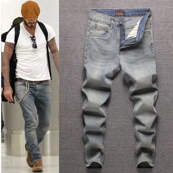 

young wholesale men's jeans spring and autumn new straight loose jeans men's korean fashion casual pants men, Blue