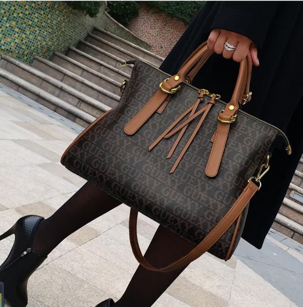 

old flower bag new fashion crossbody bag texture large bag tote bag women's large capacity one shoulder handbag