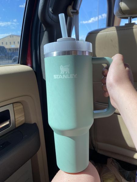 

stanley adventure eucalyptus 30oz - reusable vacuum quencher tumbler with straw leak resistant lidinsulated cup