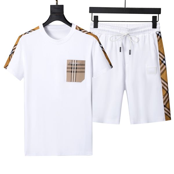 

men's tracksuits t shirtcheckered short sleeve set luxury designers mens womens tshirts tracksuit jogger sportswear summer sweatershirt, Gray