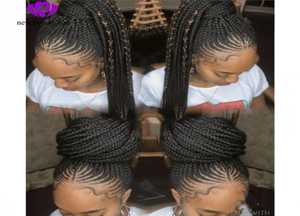 

natural handtied cornrow braids wig black hairstyle box braids synthetic lace front wigs for black women micro braids wig with bab3431897