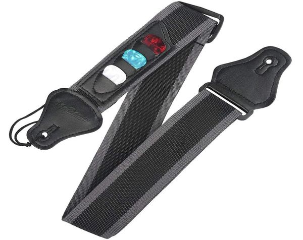 

guitar strap with 3 pick holders for electricacoustic guitar8494036