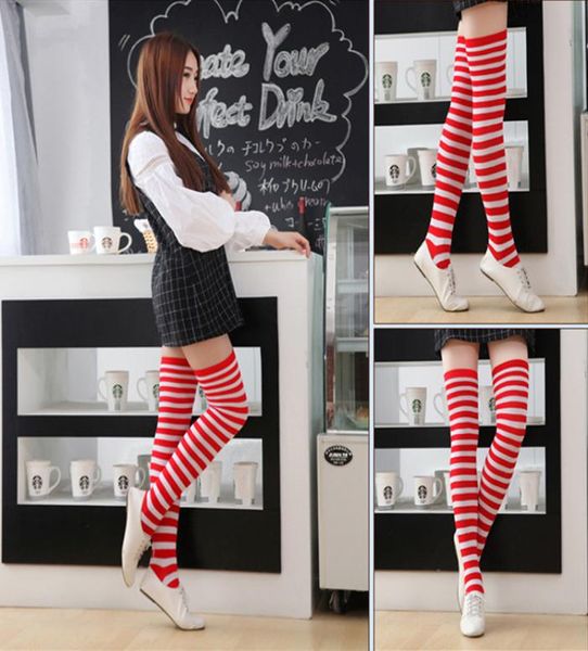 

fashion lady over knee long stripe printed stocking 23 color thigh high striped patterned sock sweet cute women girls socking bjy92893444, Pink;yellow