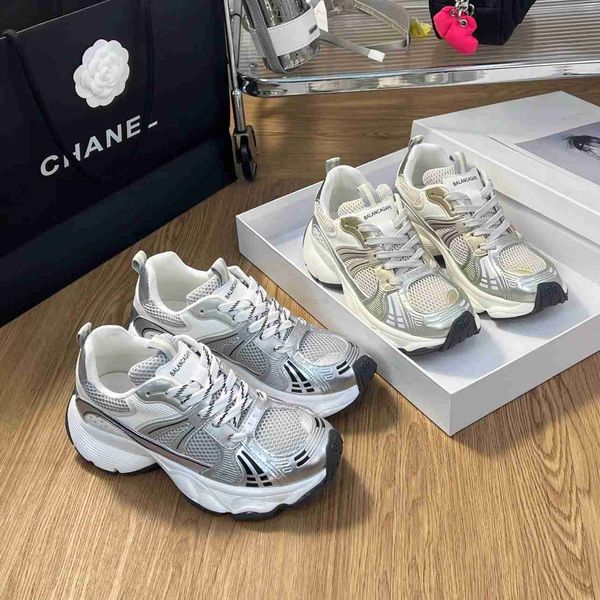 

paris 10th generation new mesh dad shoes women's summer breathable thin 2023 mesh red thick sole versatile casual sports shoes, Black