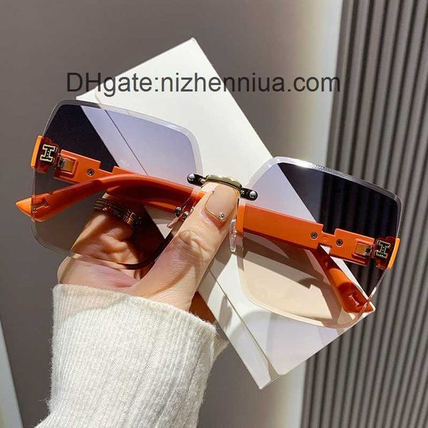 

aher max luxury designer brand sunglasses h style small fragrance shake tape goods live frameless fashion, White;black