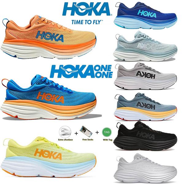 

hoka bondi 8 running shoes hokas clifton 8 9 people jogging trainers cyclamen sweet lilac black triple white mist blue carbon 2 on women men