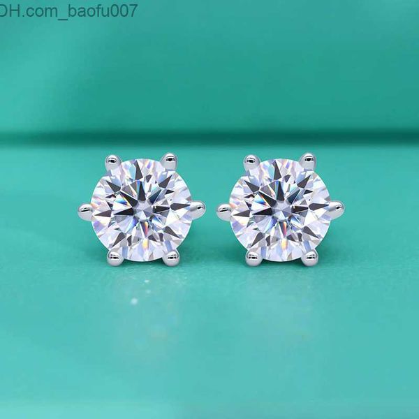 

charm classic 3ct d colored sile earrings 925 silver ice sile diamond earrings platinum galvanized 6 prong pass tester z230706, Golden