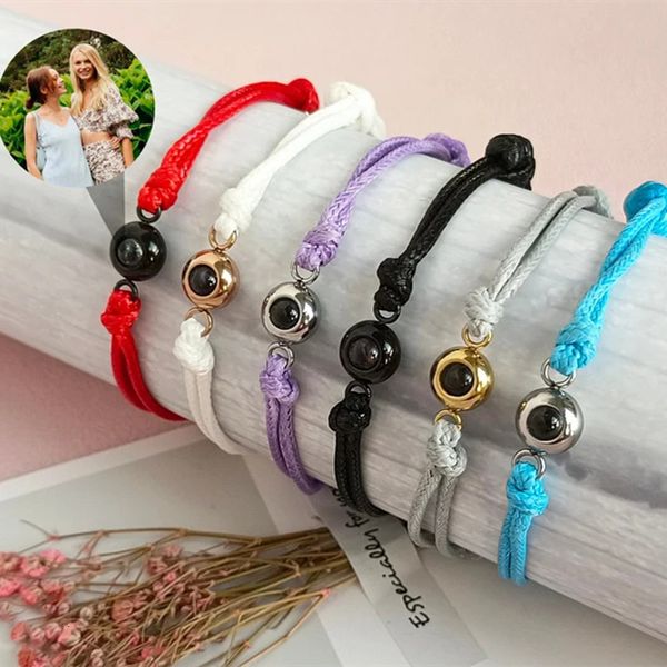 

pendant necklaces stainless braided bracelet personalized po circle custom projection necklace personality memorial birthday christmas gift, Silver