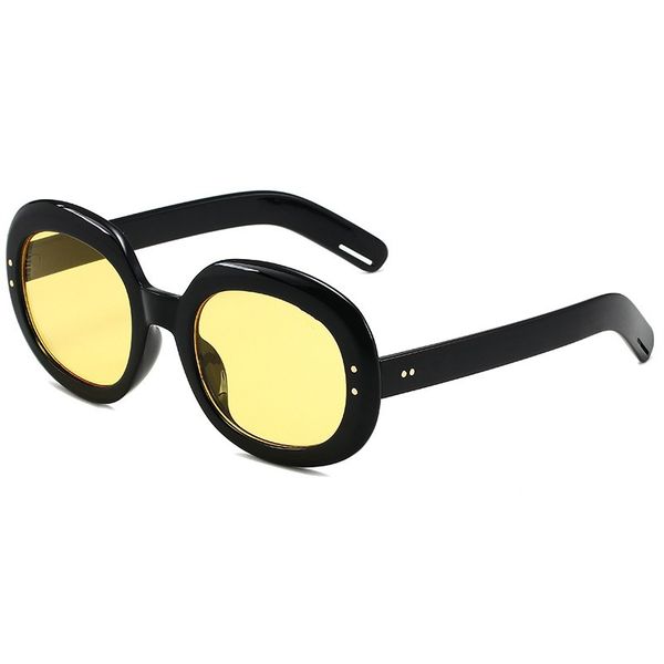 

oval sunglasses designer sunglasses women mens full frame panda eye shape sunglasses design multi color simple europeanism artistic sunglass, White;black