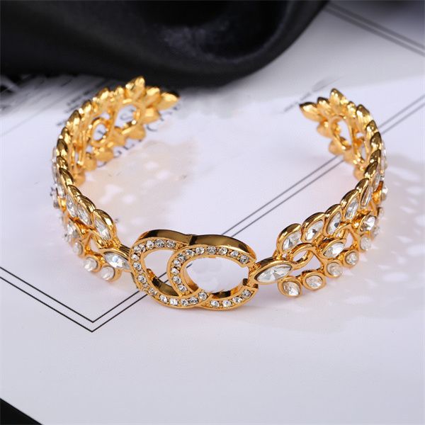 

20 style premium luxury letter ccity bangle designer fine jewelry classic senior gold bracelet c logo couple charm bracelets 234, Black