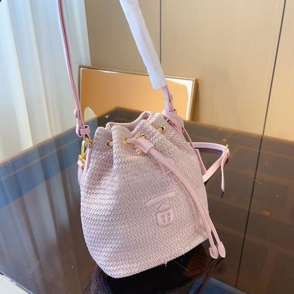 

braided bucket bag fashion designer bag refreshing literary sun grass braided bag large capacity very practical crossbody bag handbags