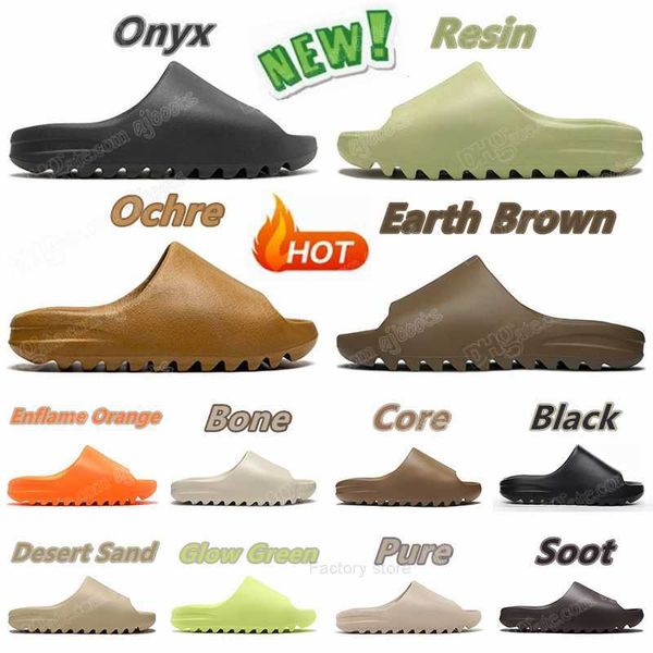 

slipper for men eva rubber woman comfortable sandals new colleettion glow green soot onyx black bone white resin foam slides mens west slide